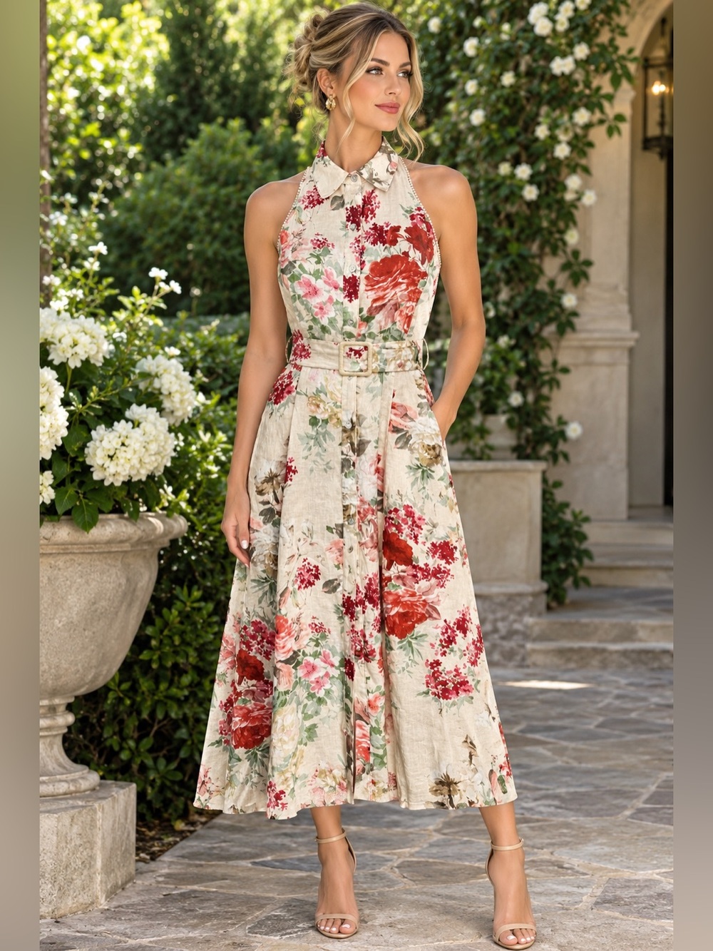 ELIE TAHARI FLORAL PRINT DRESS*******SIZE: 8